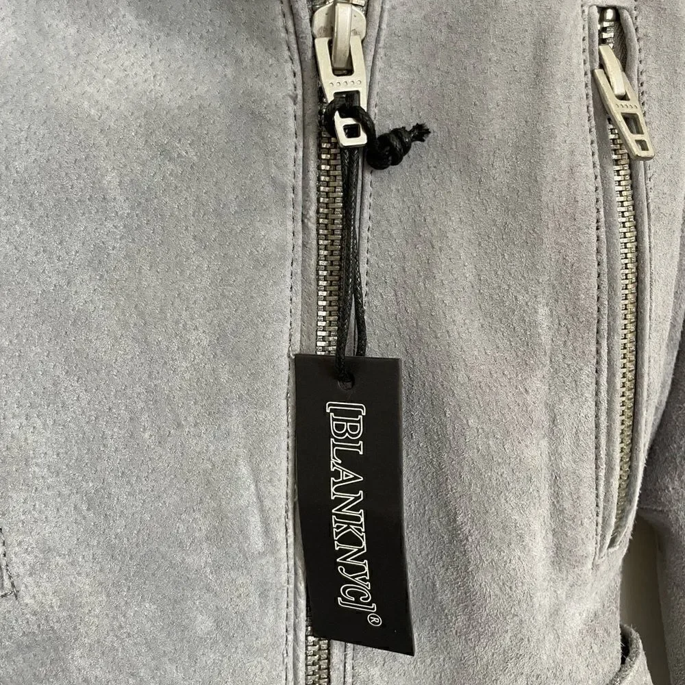 NWT BLANKNYC Suede Moto Jacket in grey - Picture 11 of 14